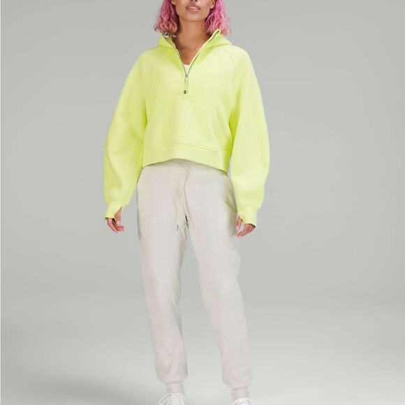 Lululemon Scuba Oversized Half Zip Hoodie Electric Lemon Womens Size XL / XXL - Picture 2 of 8